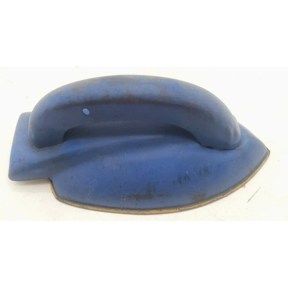 Vintage Mid Century Modern Painted Tin Toy Blue Iron Pretend Play Childrens‎ Toy